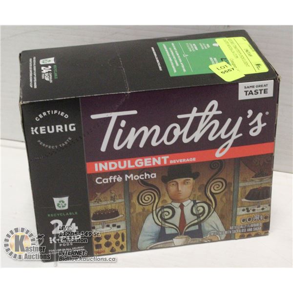 KEURIG TIMOTHY'S INDULGENT CAFFE MOCHA 24 CUPS