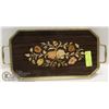 MADE IN ITALY ROSE INLAID WOOD SERVING TRAY