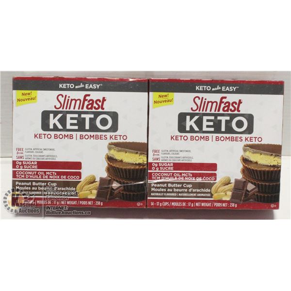 2X238G SLIMFAST KETO BOMB PEANUT BUTTER CUPS