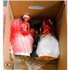 2 HAWAIIAN HULA DOLLS AND AFRICAN EBONY WOOD