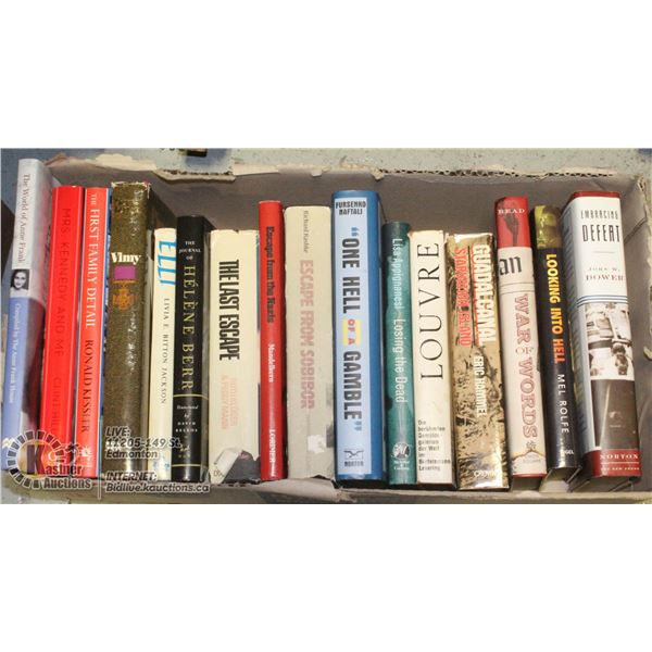 BOX OF 16 WWII HARD COVER & 20 WWII BOOKS