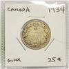 Image 1 : CANADIAN 1934 SILVER QUARTER COIN.