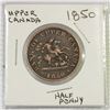 Image 1 : BANK OF UPPER CANADA 1850 HALF PENNY.