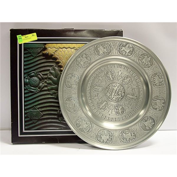 PEWTER PLATE WITH BOX