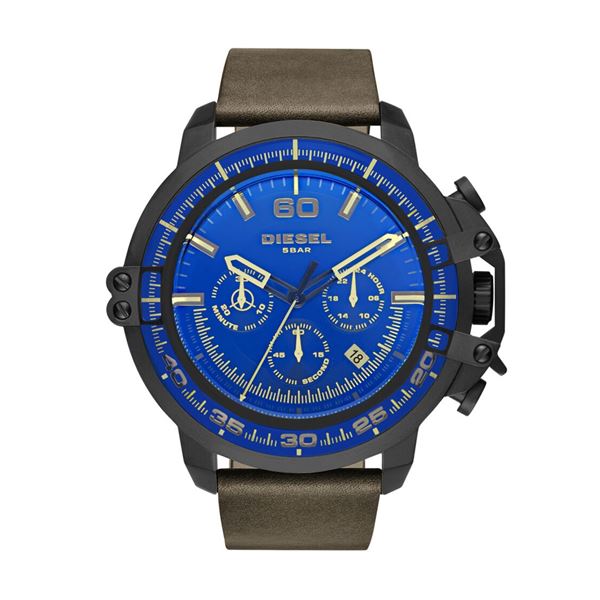 NEW DIESEL BLUE DIAL TRIPLE CHRONO 56MM MSRP $301