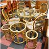 Image 1 : PATIO SET ROUND TABLE + 4 CHAIRS W/ CUSHIONS