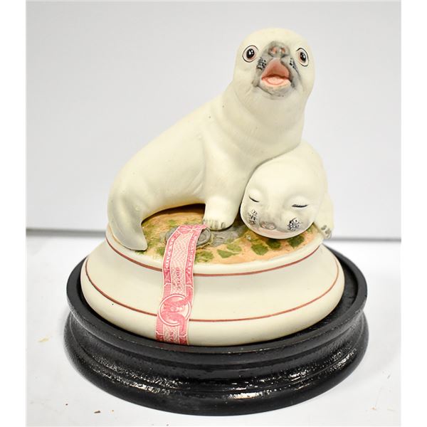 SEAL PUPS WITH WOODEN BASE (1978)