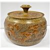 Image 1 : HANDMADE DETAILED POT WITH LID, SIGNED ON BOTTOM