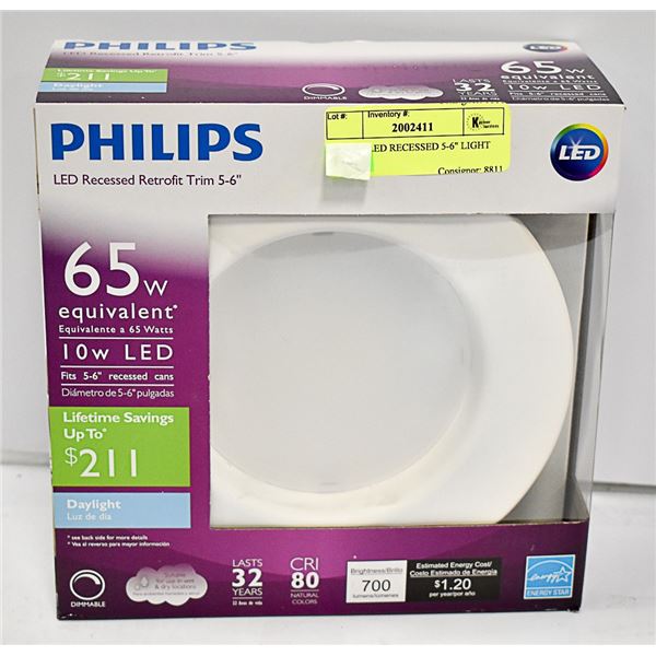 PHILIPS LED RECESSED 5-6  LIGHT