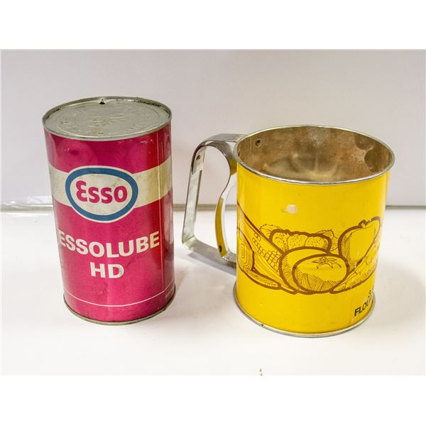 ESSO OIL CAN SAE30 & FLOUR SIFTER