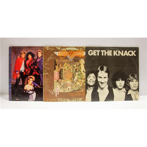 3 X GET THE KNACK / AEROSMITH / HEART RECORDS