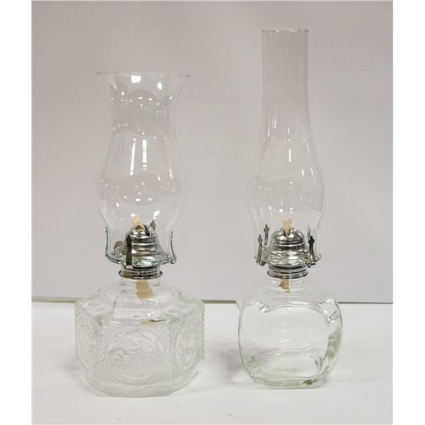 PAIR OF LAMPLIGHT FARMS OIL LAMPS.