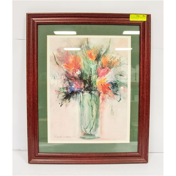 LARGE RICHARD GRERMAN FRAMED AND MATTED PRINT