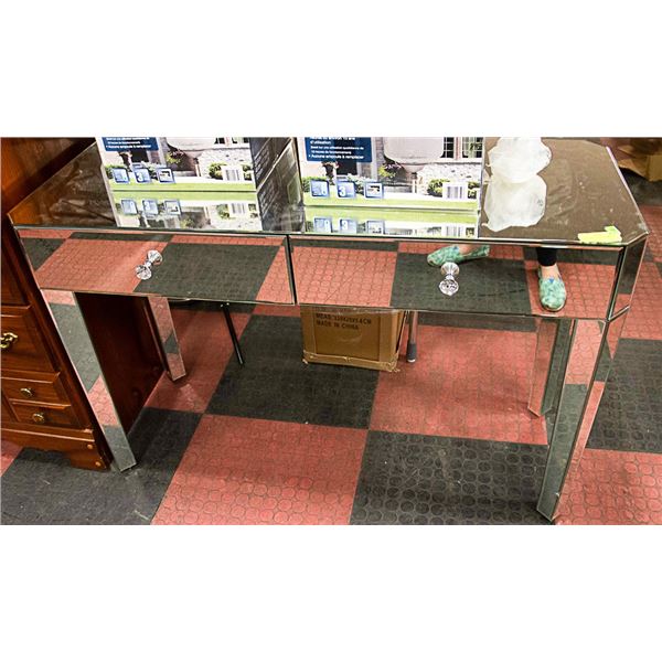 FULLY MIRRORED SOFA TABLE WITH DRAWERS