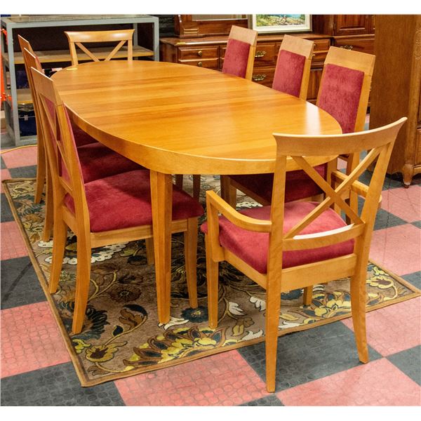 DINING ROOM TABLE OVAL TABLE C/W 18" EXTENTION,