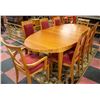 Image 2 : DINING ROOM TABLE OVAL TABLE C/W 18" EXTENTION,