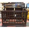 DARK BROWN WOODEN CRIB DATE OF MANUFACTURE-7/2011