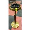 Image 1 : 21" TALL STAND UP FLOOR ASHTRAY WOOD & BRASS