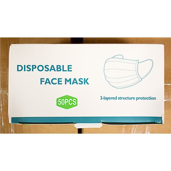 4 BOXES WITH 50  DISPOSABLE FACE MASKS