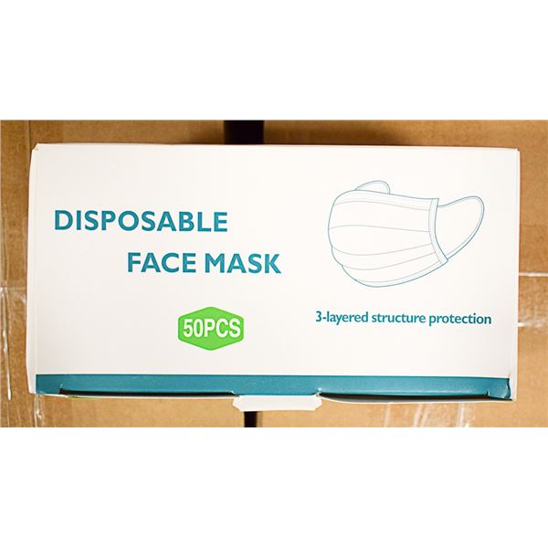 4 BOXES WITH 50  DISPOSABLE FACE MASKS