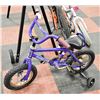 FREE SPIRIT PURPLE BIKE WITH TRAINING WHEELS