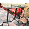 GROUP OF 3 SOLID WOOD BAR HEIGHT RESTAURANT TABLES