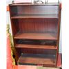 Image 1 : 4FT TALL WOOD TONE BOOK SHELF