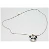 Image 2 : ESTATE 925 SILVER NECKLACE PANDA ONYX 8MM MO-PEARL