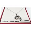 Image 1 : ESTATE 925 SILVER DIAMONDS DOLPHINS NECKLACE.