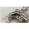 Image 2 : ESTATE 925 SILVER DIAMONDS DOLPHINS NECKLACE.