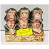 Image 1 : JAPAN ESD HAND PAINTED 3 WISE MONKEY PIGGY BANK
