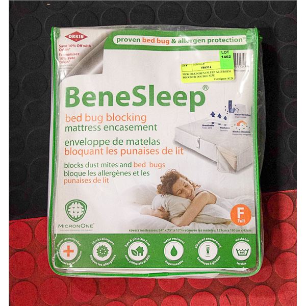 NEW ORKIN BENESLEEP ALLERGEN BLOCKER DOUBLE SIZE