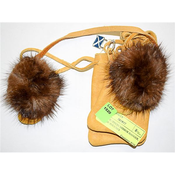 BEAVER SLIPPERS MIRROR HANGER, MEDICINE POUCHES
