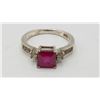 Image 1 : ESTATE 800 SILVER RUBY TOPAZ RING SIZE 5.5