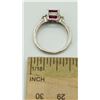 Image 2 : ESTATE 800 SILVER RUBY TOPAZ RING SIZE 5.5