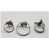 Image 2 : ESTATE LOT OF THREE 925 SILVER RINGS