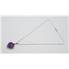 Image 2 : ESTATE 925 SILVER AMETHYST/GARNET PENDANT NECKLACE