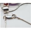 Image 4 : ESTATE 925 SILVER AMETHYST/GARNET PENDANT NECKLACE