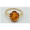 Image 1 : ESTATE GOLD PLATED 925 SILVER AMBER RING SZ 10