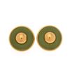 Image 1 : Hermes Green Leather Clip-on Earrings