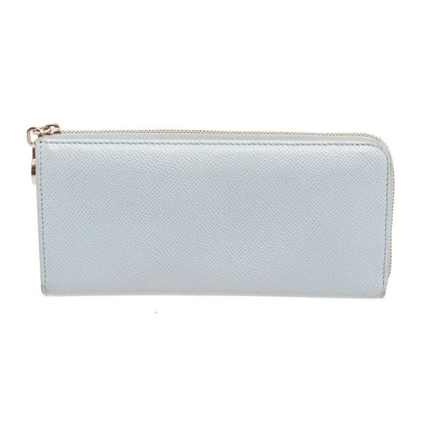 Bvlgari Light Blue Leather Zip Around Wallet