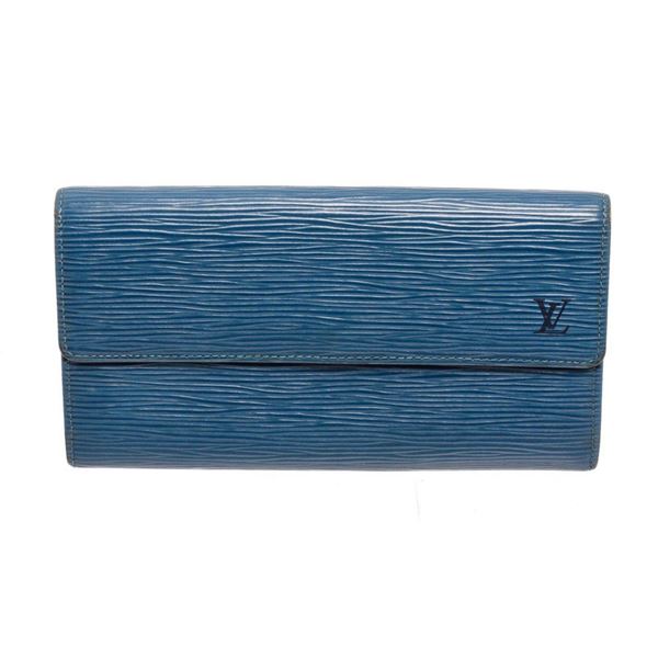 Louis Vuitton Blue Epi Leather Sarah Wallet