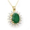 Image 1 : CERTIFIED 6.21ctw EMERALD & DIAMOND PENDANT YELLOW GOLD