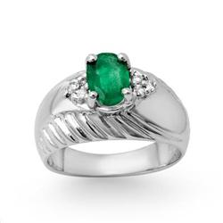 OVERSTOCK 1.62ctw DIAMOND & EMERALD RING WHITE GOLD