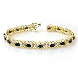 CERTIFIED 7.02ctw SAPPHIRE & DIAMOND BRACELET GOLD
