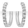 Image 1 : OVERSTOCK 0.40ctw DIAMOND HOOP EARRING 14KT WHITE GOLD