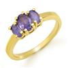Image 1 : CERTIFIED THREE-STONE 1.0ctw TANZANITE RING YELLOW GOLD
