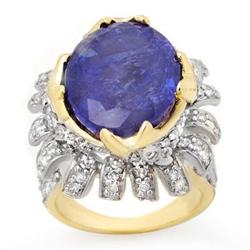CERTIFIED 12.75ctw DIAMOND & TANZANITE RING 14KT GOLD