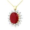 Image 1 : CERTIFIED 8.25ctw RUBY & DIAMOND PENDANT 14KT GOLD