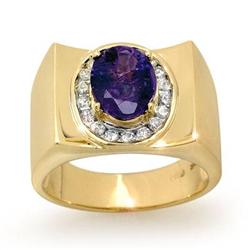 OVERSTOCK 2.83 ctw DIAMOND & TANZANITE MEN'S RING GOLD
